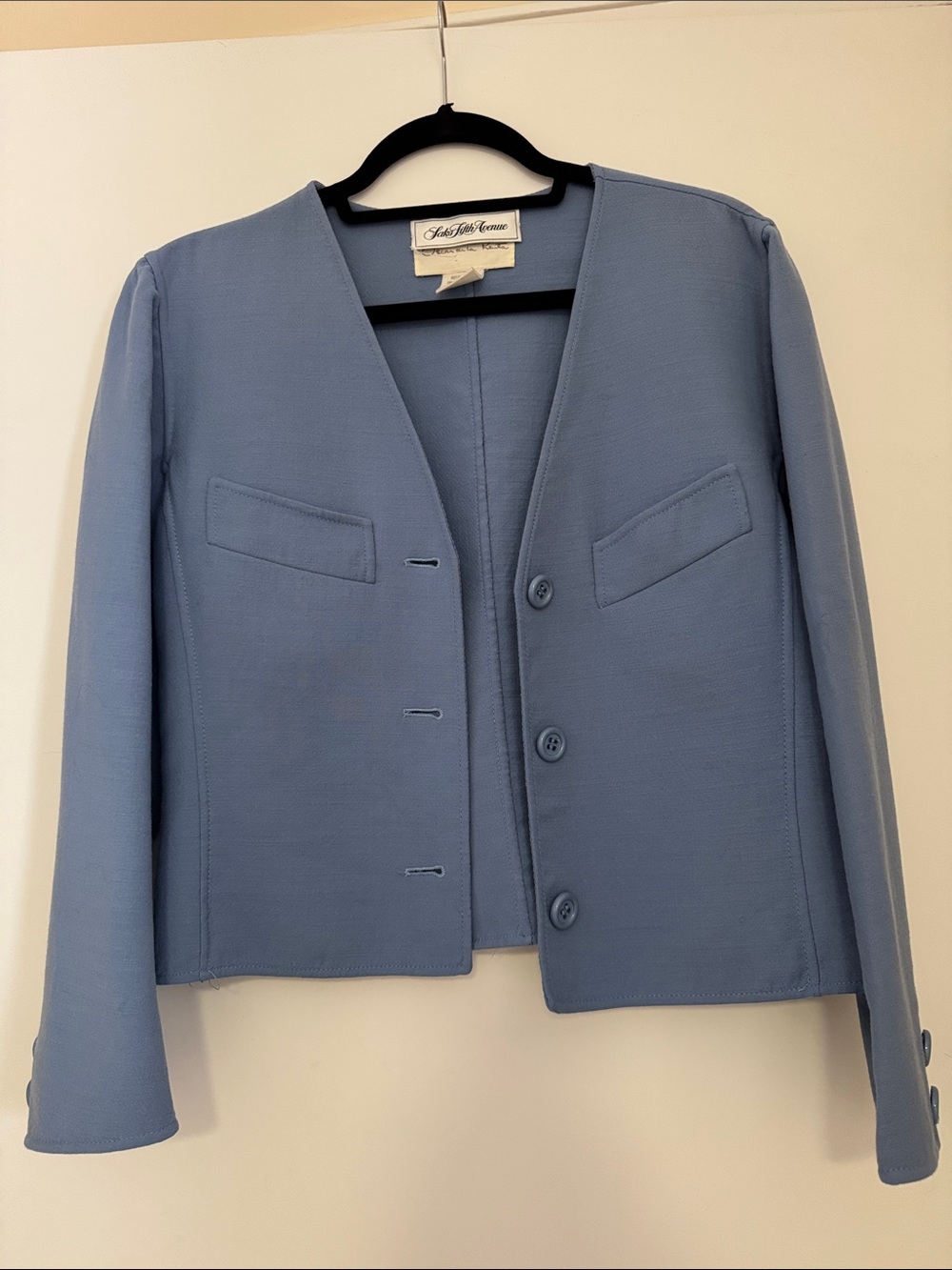 Vintage Blue Oscar de la Renta Wool Jacket